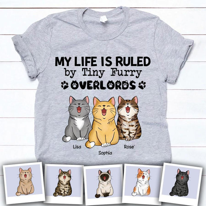 Funny Tiny Furry Overlords Meowing Personalized Cat T-Shirt TS-PT1524