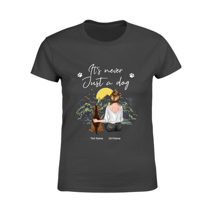 A Girl And Her Dog Are Happy Together Personalized T-Shirt TS-PT1523