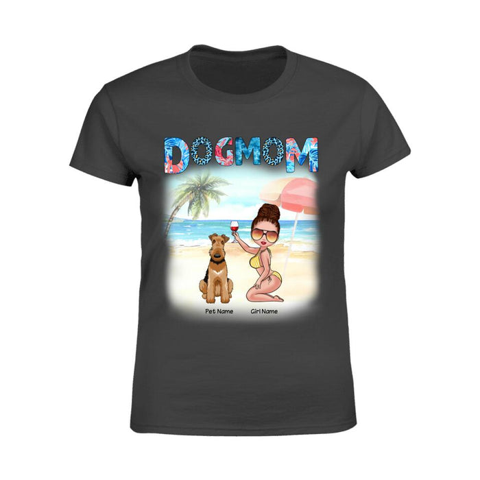 Dog Mom And Her Furbabies Summer Patterned Personalized T-Shirt TS-PT1511