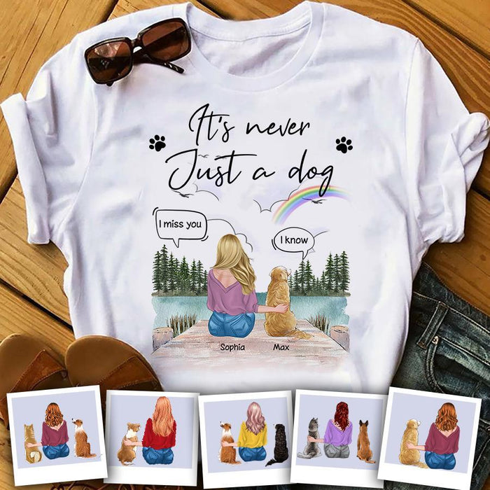 A Girl And Her Furry Angel On The Lake Personalized Dog T-Shirt TS-PT1520