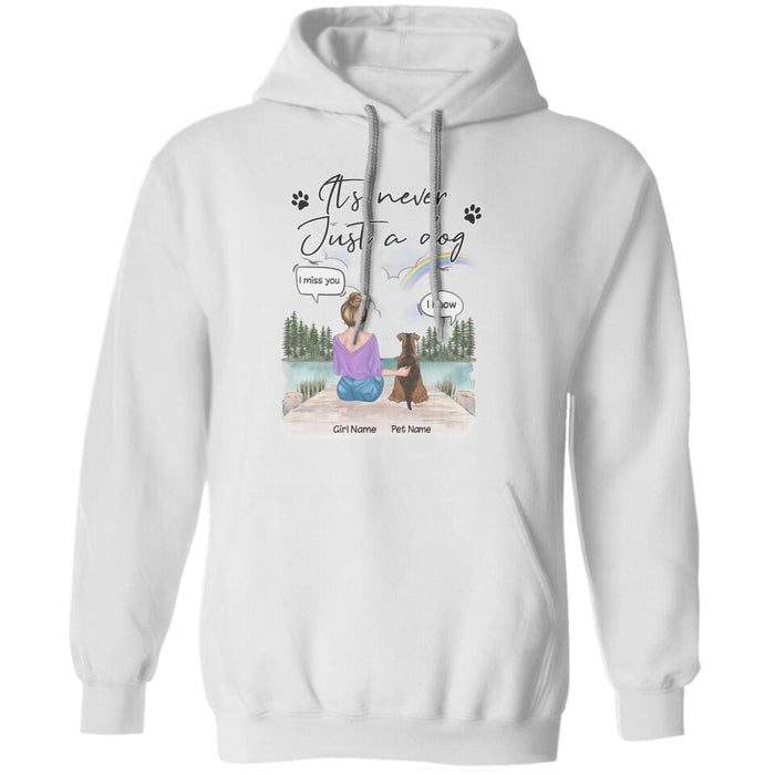 A Girl And Her Furry Angel On The Lake Personalized Dog T-Shirt TS-PT1520