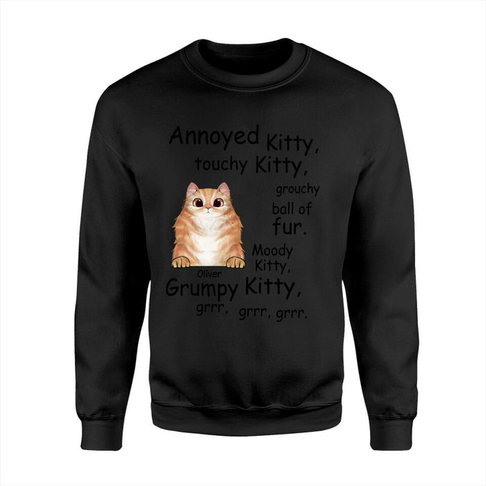 Annoyed Kitty Touchy Kitty Personalized T-shirt TS-NN1529