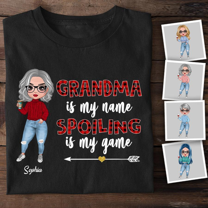 Funny Spoiling Is My Game Personalized Grandma T-Shirt TS-PT1535