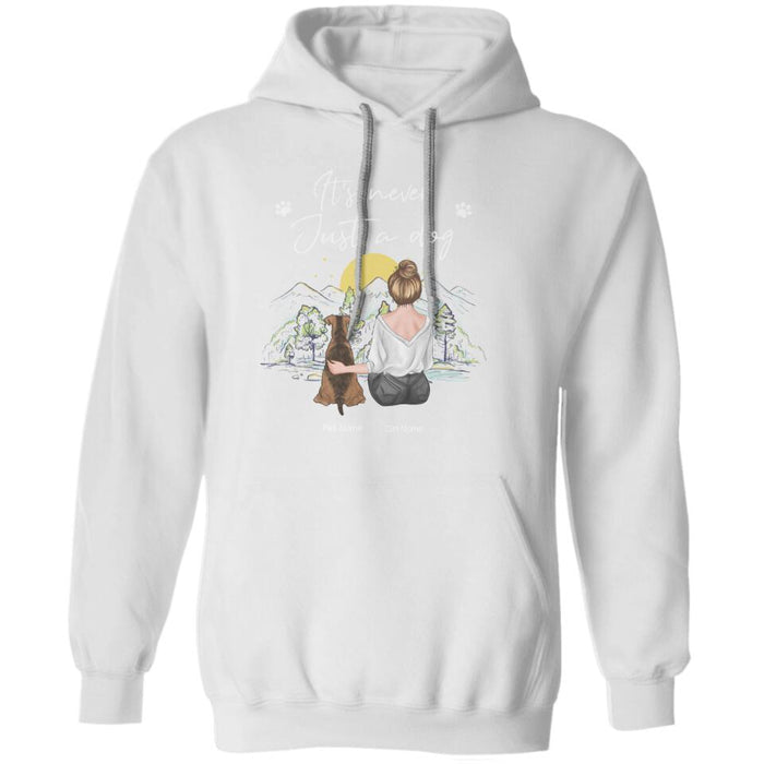A Girl And Her Dog Are Happy Together Personalized T-Shirt TS-PT1523