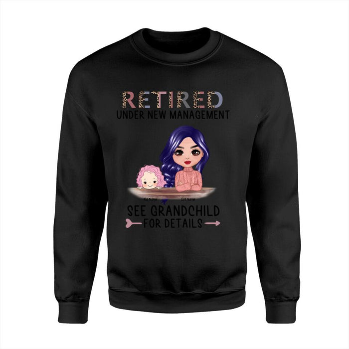 Retired Under New Management See Grandchildren For Details Personalized T-shirt TS-NN1542