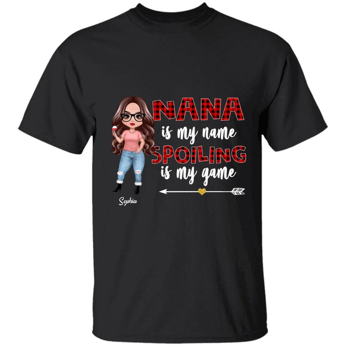 Funny Spoiling Is My Game Personalized Grandma T-Shirt TS-PT1535