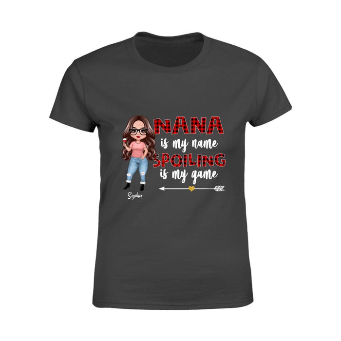Funny Spoiling Is My Game Personalized Grandma T-Shirt TS-PT1535