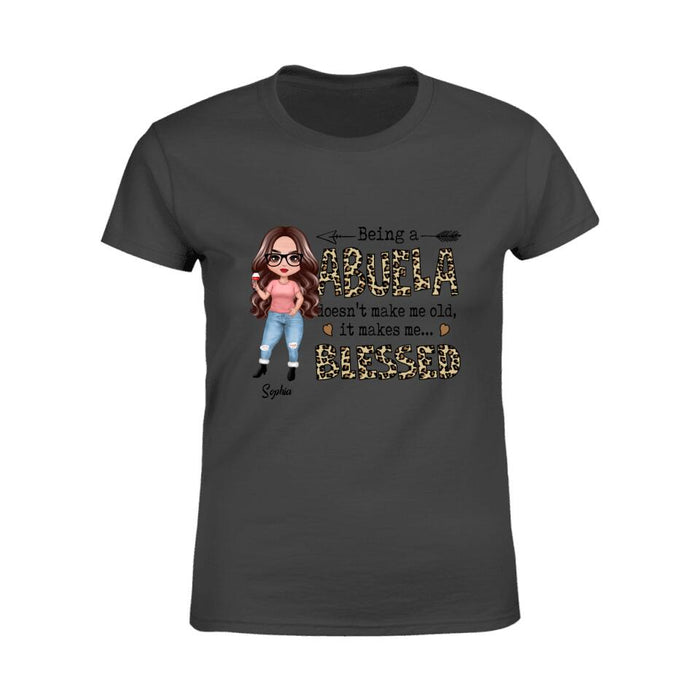 Leopard Being A Mimi Doesn't  Make Me Old It Makes Me Blessed Personalized T-shirt TS-NB1541