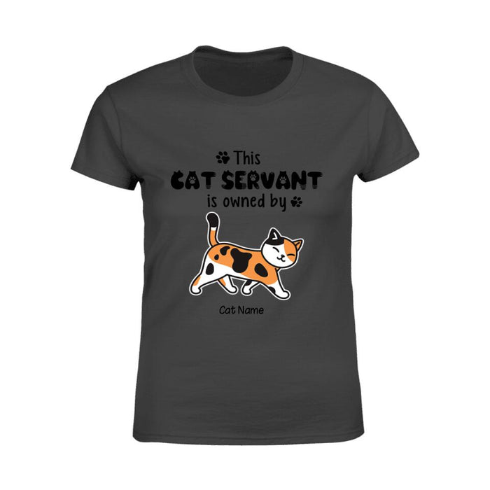 Funny Human Servant Personalized Cat T-Shirt TS-PT1547