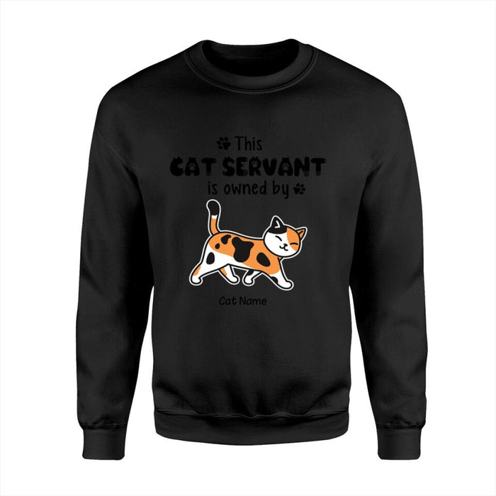 Funny Human Servant Personalized Cat T-Shirt TS-PT1547