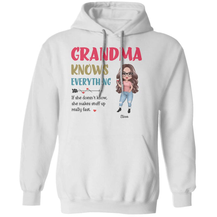 Grandma Knows Everything Personalized T-shirt TS-NN1545