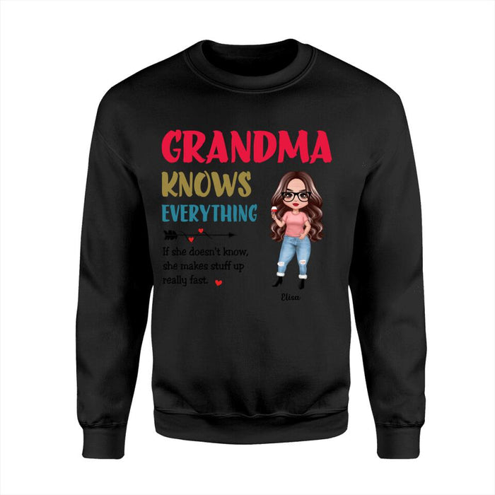 Grandma Knows Everything Personalized T-shirt TS-NN1545
