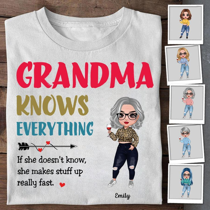 Grandma Knows Everything Personalized T-shirt TS-NN1545