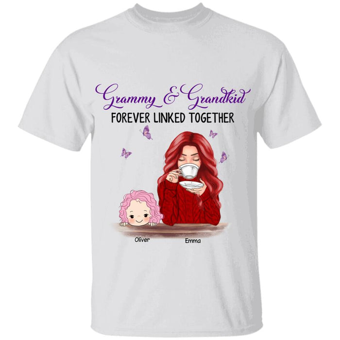 Nana & Grandkids Forever Linked Together Personalized T-shirt TS-NB1553