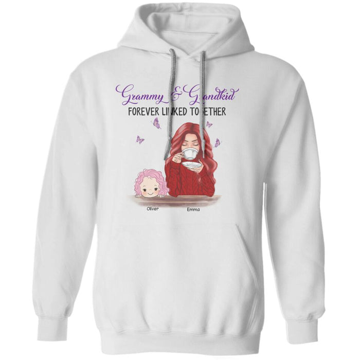 Nana & Grandkids Forever Linked Together Personalized T-shirt TS-NB1553