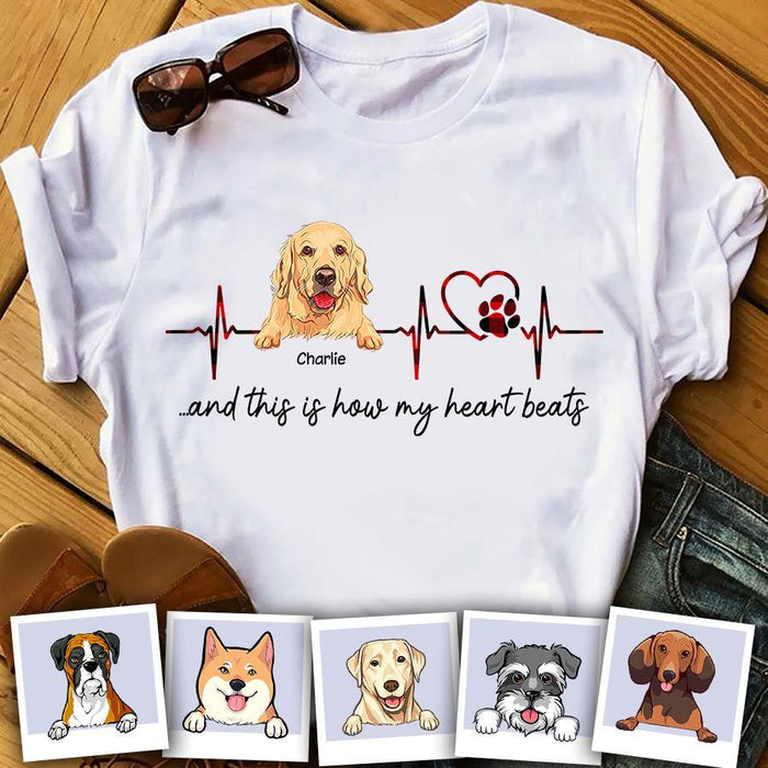 Dogs Are The Heartbeats At My Feet Personalized T-Shirt TS-PT1568