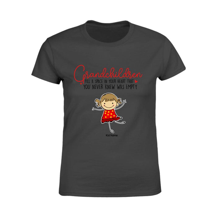 Grandchildren Fill A Space In Your Heart Personalized T-shirt TS-NN1554