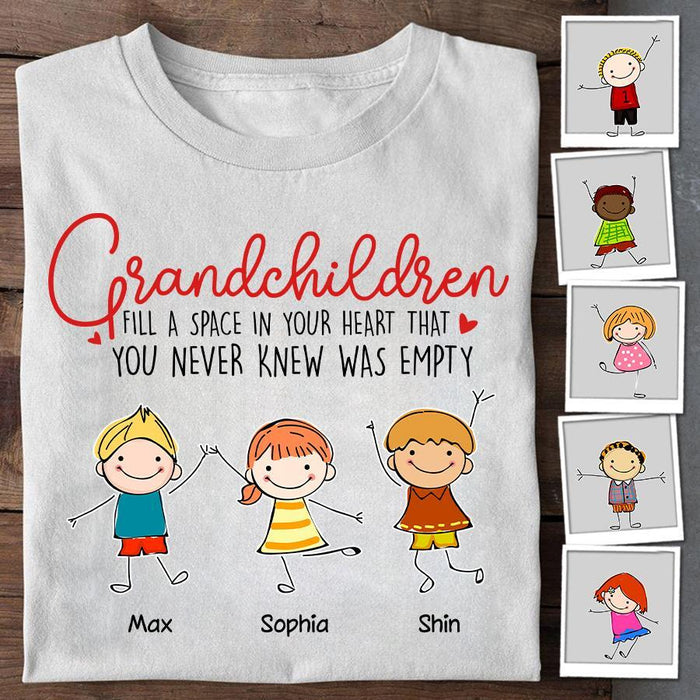 Grandchildren Fill A Space In Your Heart Personalized T-shirt TS-NN1554