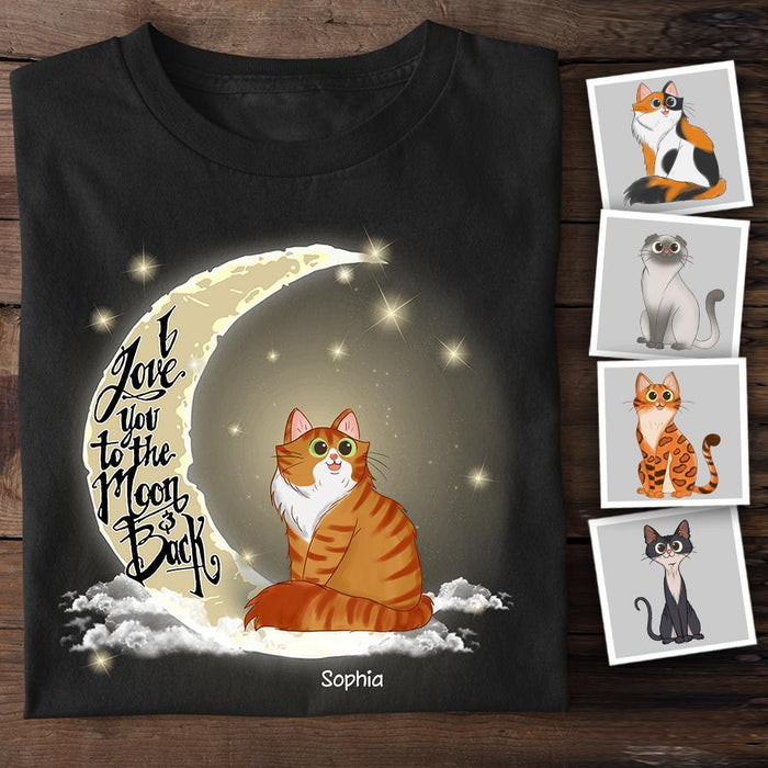 Love My Cats To The Moon And Back Personalized T-Shirt TS-PT1573