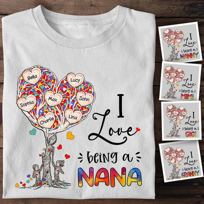 I Love Being A Nana Personalized T-shirt TS-NB1562