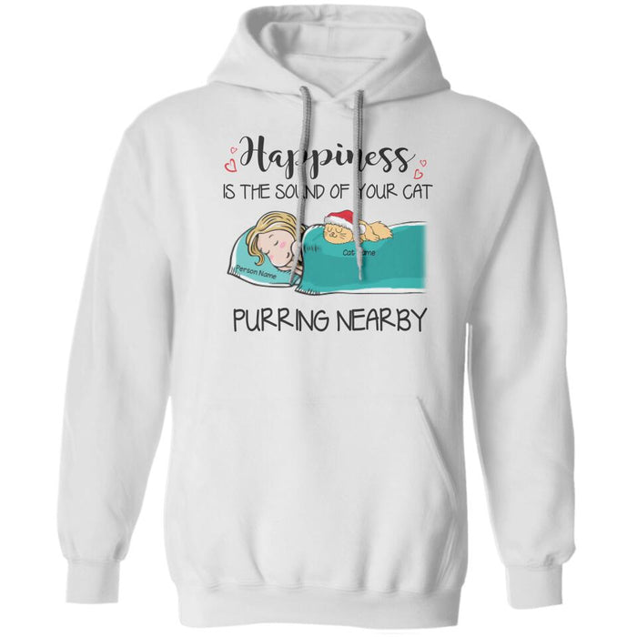 Happiness Is The Sound Of Your Cats Purring Nearby Personalized T-shirt TS-NB632