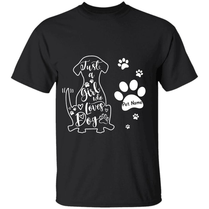 A Girl Loves Dogs Personalized T-Shirt TS-PT952
