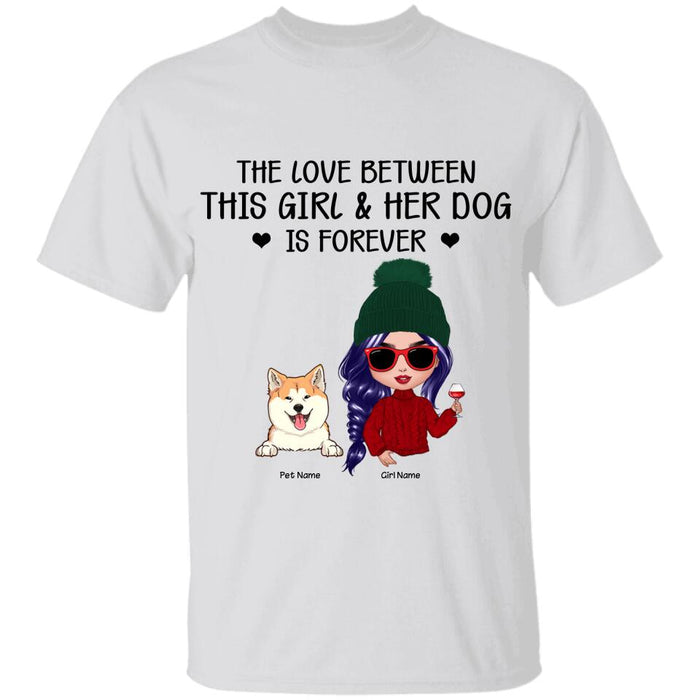 The Love Between This Girl And Her Dog Is Forever Personalized T-shirt TS-NN960