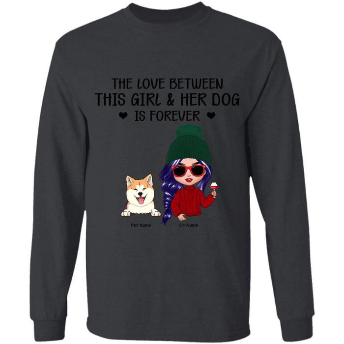 The Love Between This Girl And Her Dog Is Forever Personalized T-shirt TS-NN960