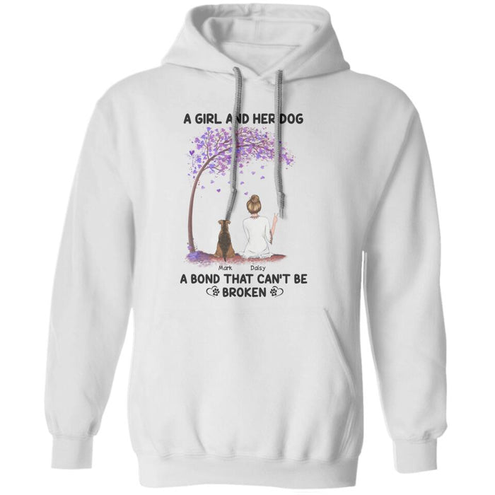 A Girl And Her Dog Unbroken Bond Personalized T-Shirt TS-PT1586