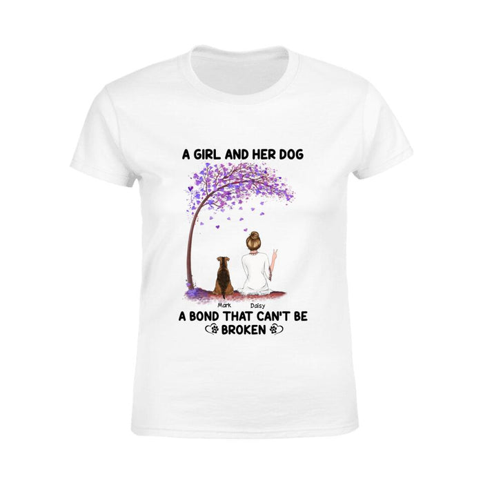 A Girl And Her Dog Unbroken Bond Personalized T-Shirt TS-PT1586