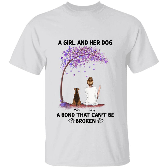 A Girl And Her Dog Unbroken Bond Personalized T-Shirt TS-PT1586