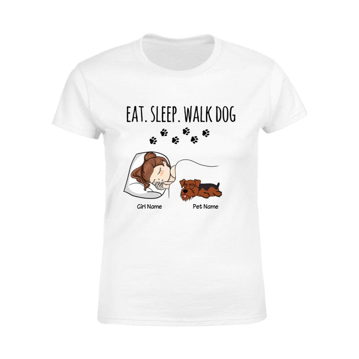 Eat SLeep Walk Dog Personalized T-shirt TS-NB1636