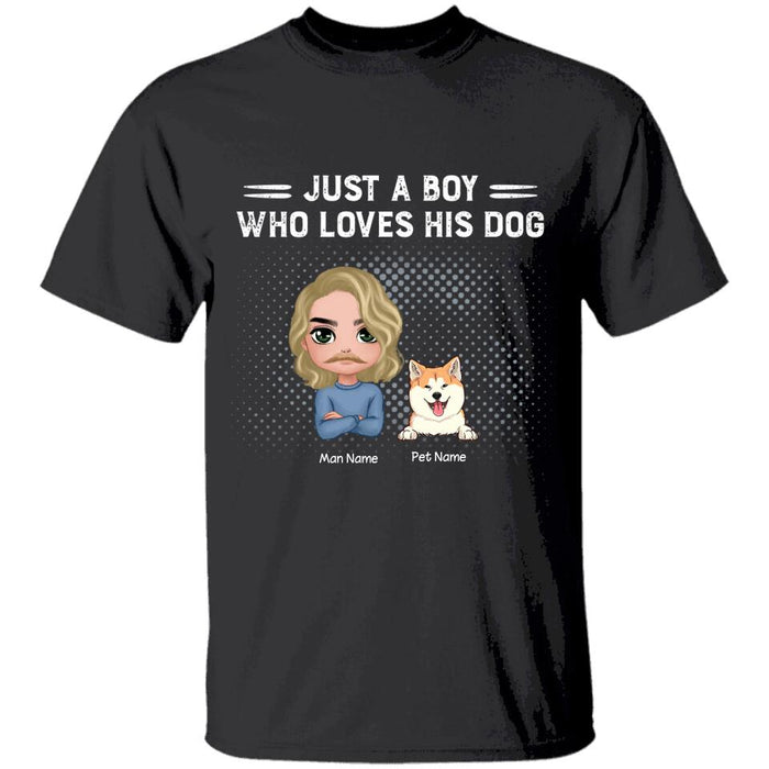 Just A Boy Who Loves His Dogs Personalized T-shirt TS-NB1634