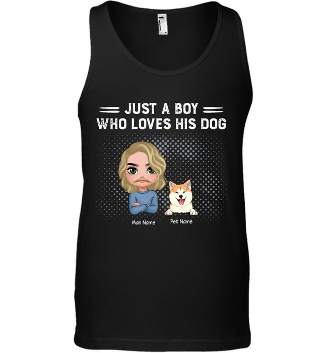 Just A Boy Who Loves His Dogs Personalized T-shirt TS-NB1634