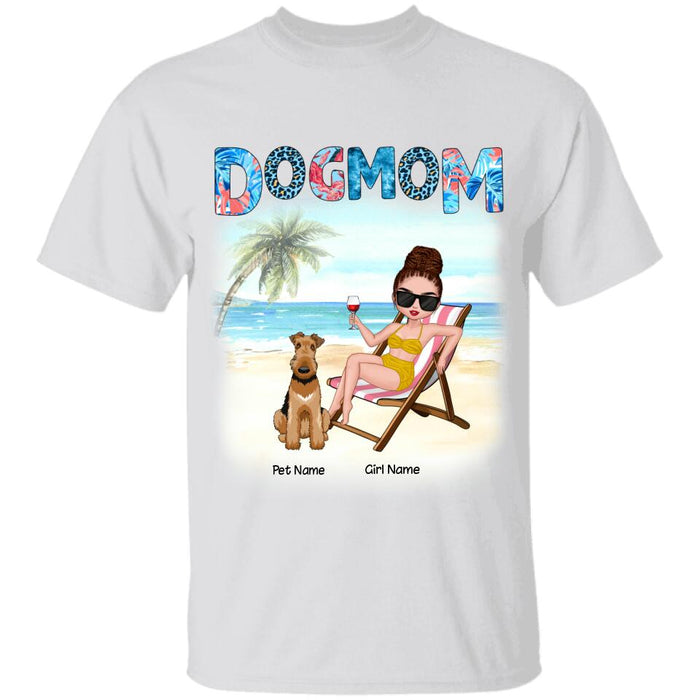 Dog Mom On The Beach Personalized T-shirt TS-NB1659