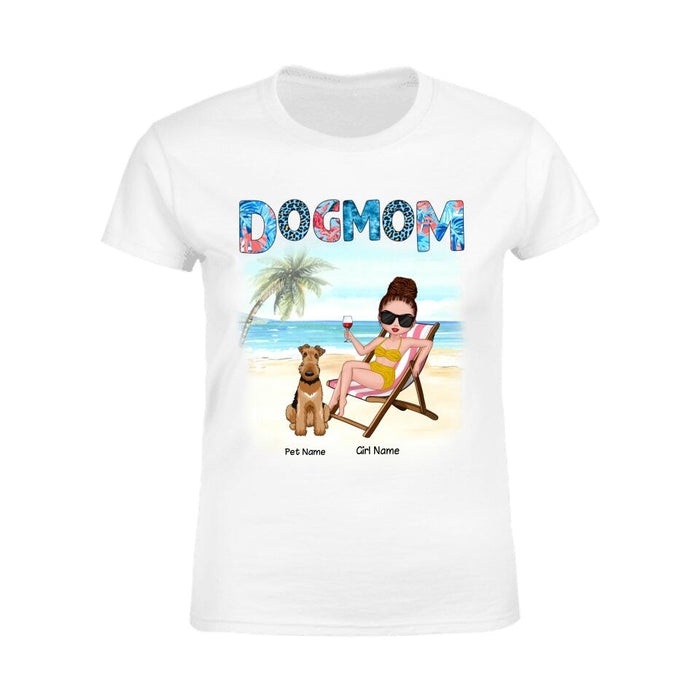 Dog Mom On The Beach Personalized T-shirt TS-NB1659