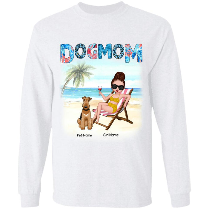 Dog Mom On The Beach Personalized T-shirt TS-NB1659