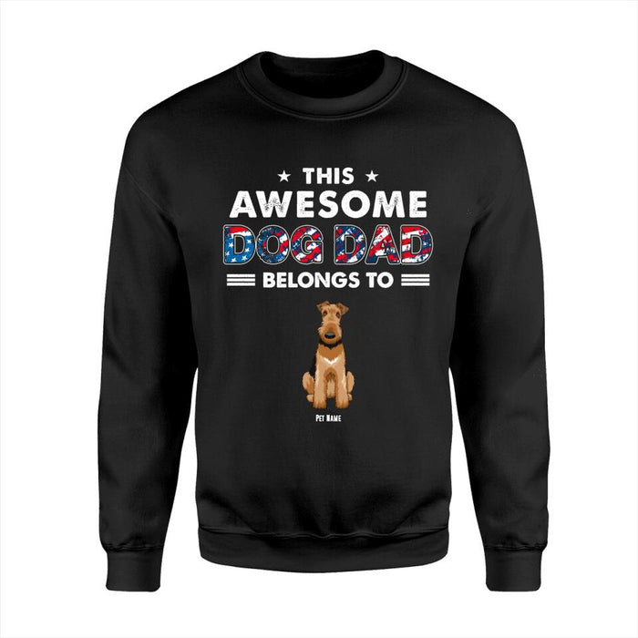 This Awesome Dog Dad Belongs To  Personalized T-shirt TS-NB1675