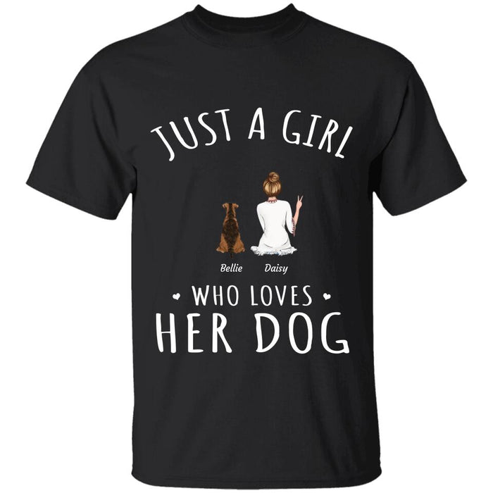 "Just A Girl Who Loves Her Dogs/ Cats" girl and dog, cat personalized T-Shirt TS-HR87