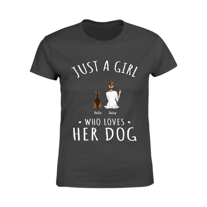 "Just A Girl Who Loves Her Dogs/ Cats" girl and dog, cat personalized T-Shirt TS-HR87