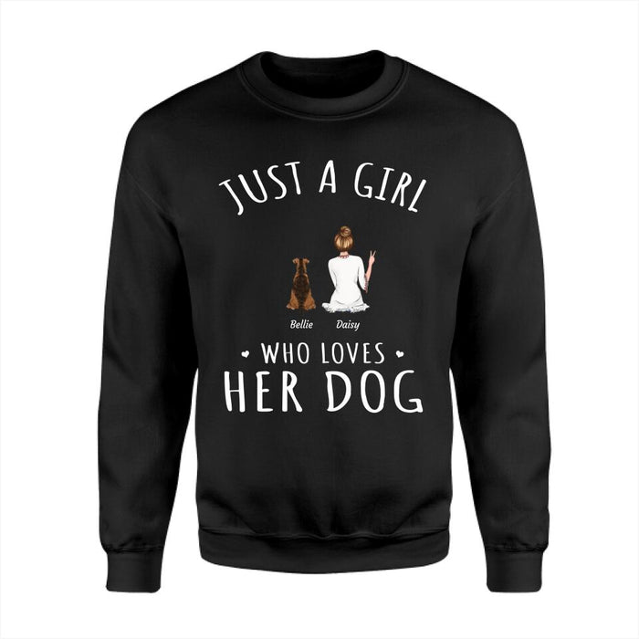 "Just A Girl Who Loves Her Dogs/ Cats" girl and dog, cat personalized T-Shirt TS-HR87