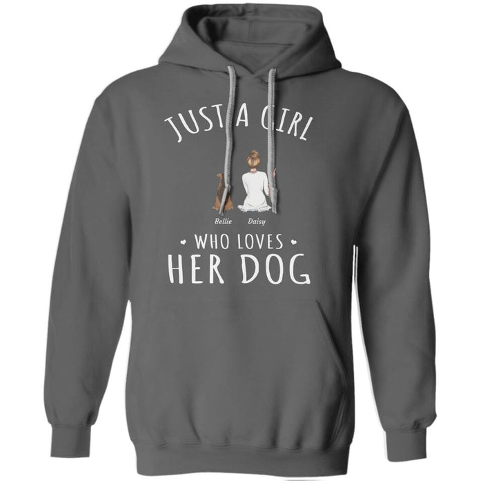 "Just A Girl Who Loves Her Dogs/ Cats" girl and dog, cat personalized T-Shirt TS-HR87