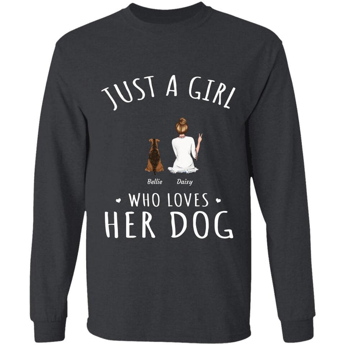 "Just A Girl Who Loves Her Dogs/ Cats" girl and dog, cat personalized T-Shirt TS-HR87