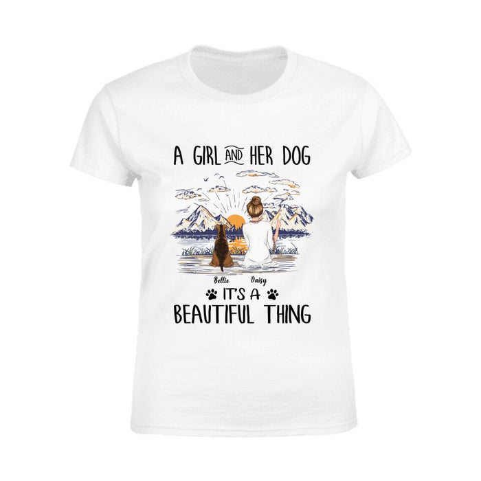 A Girl And Her Dog It's A Beautiful Thing Personalized T-shirt TS-NB1677