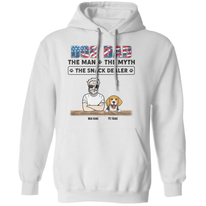 Dog Dad The Man The Myth The Snack Dealer Independence Day Personalized T-Shirt TS-NB1670