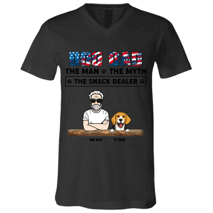 Dog Dad The Man The Myth The Snack Dealer Independence Day Personalized T-Shirt TS-NB1670