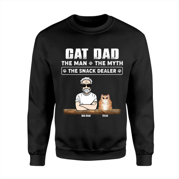 Cat Dad The Man The Myth The Snack Dealer Personalized T-Shirt TS-NB1650