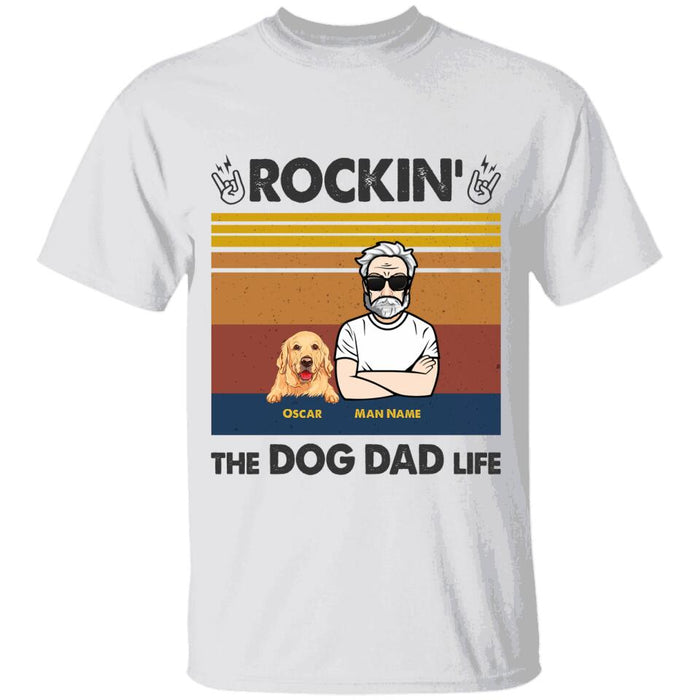 Rocking The Dog Dad Life Personalized T-shirt NB1637