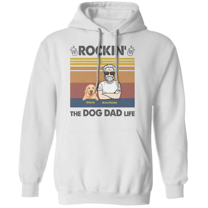 Rocking The Dog Dad Life Personalized T-shirt NB1637