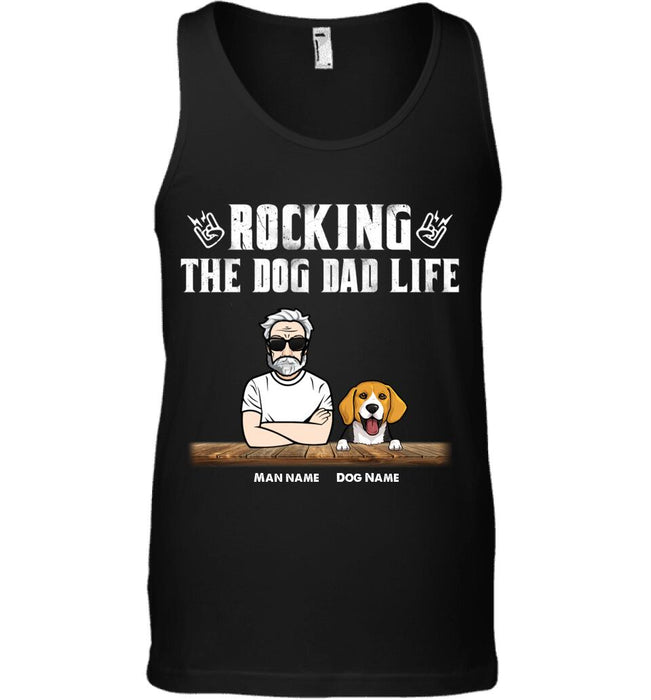 Rocking The Dog Dad Life Personalized T-shirt T-shirt TS-NB1624